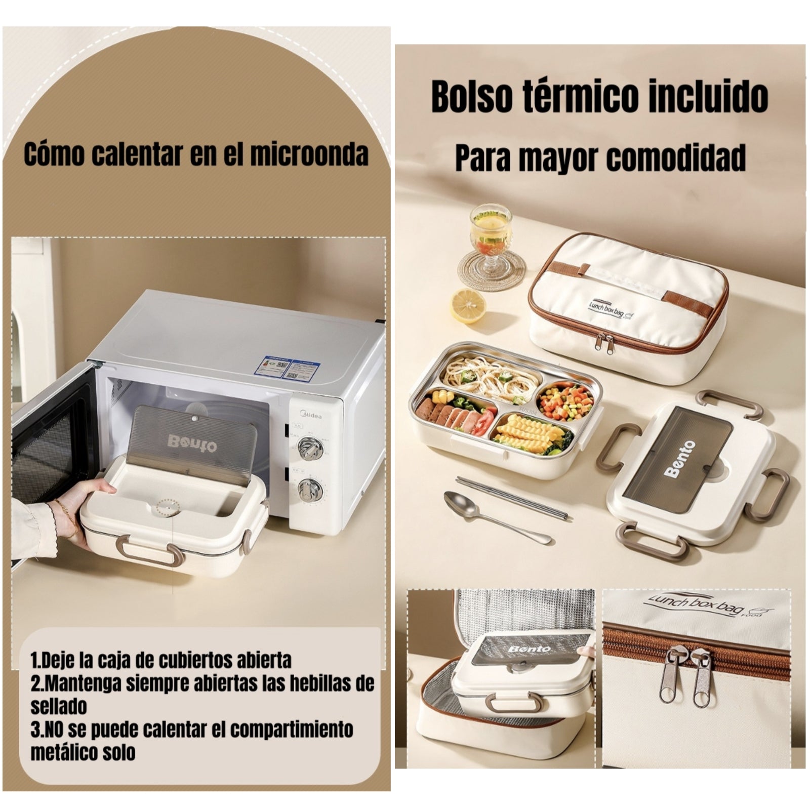 Lonchera Fiambrera Calentadora Con Bolso Térmico LuBabycas