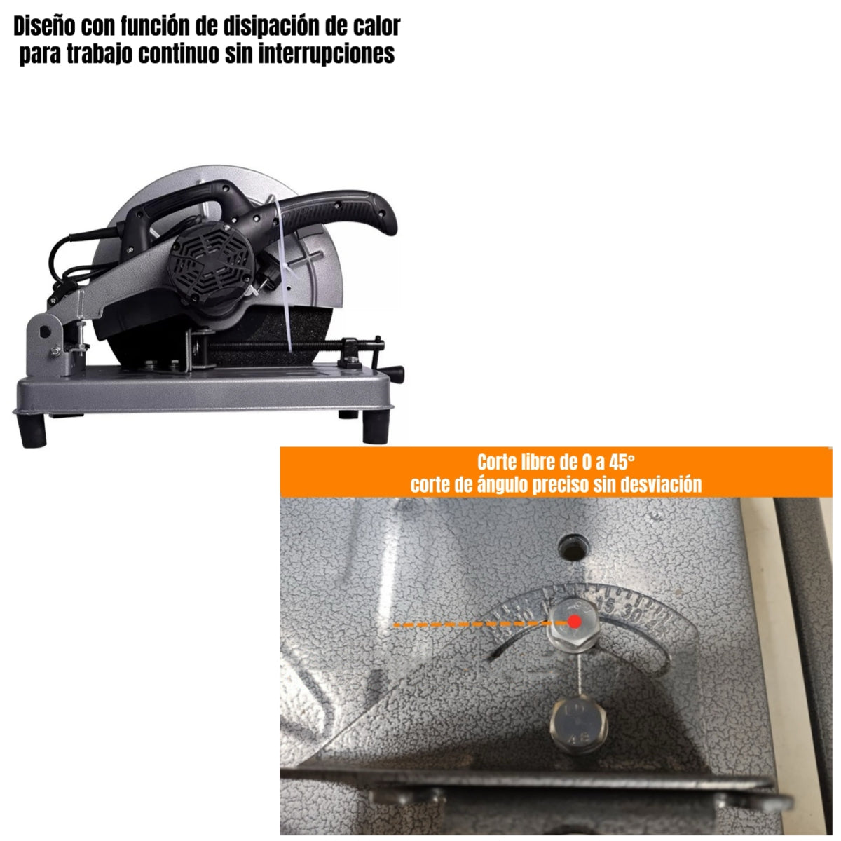 Tronzadora Industrial 14″ 2200W 3800RPM Con Disco G02 Gris