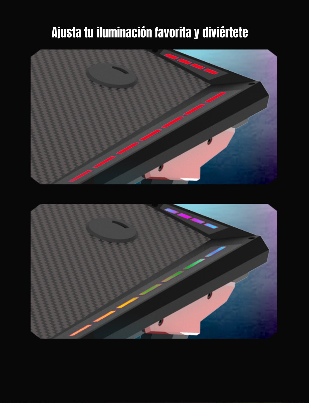 Escritorio Gamer Con Luces 140x60x73cm Negro By LuBabycas