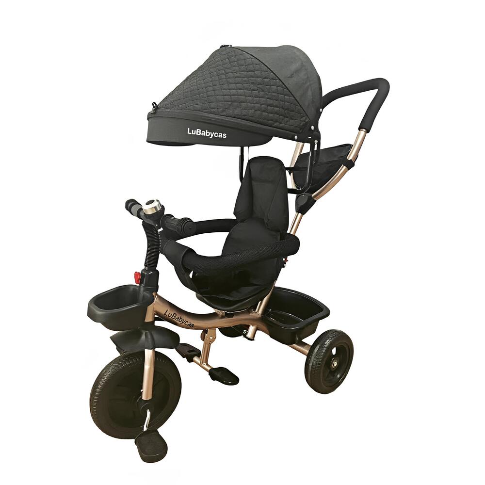 Triciclo 3 En 1 Con Apoya Pies 360°LuBabycas Negro