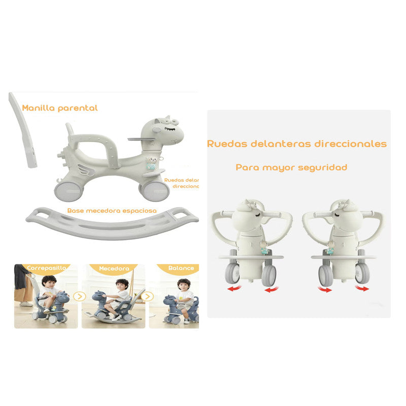 Correpasillo Andador Balance 3 En 1 Con Accesorios Blanco