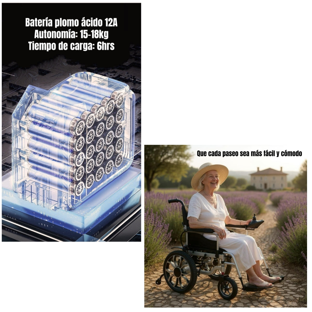 Silla De Ruedas Eléctrica Plegable 700W 18KM Edi LuBabycas