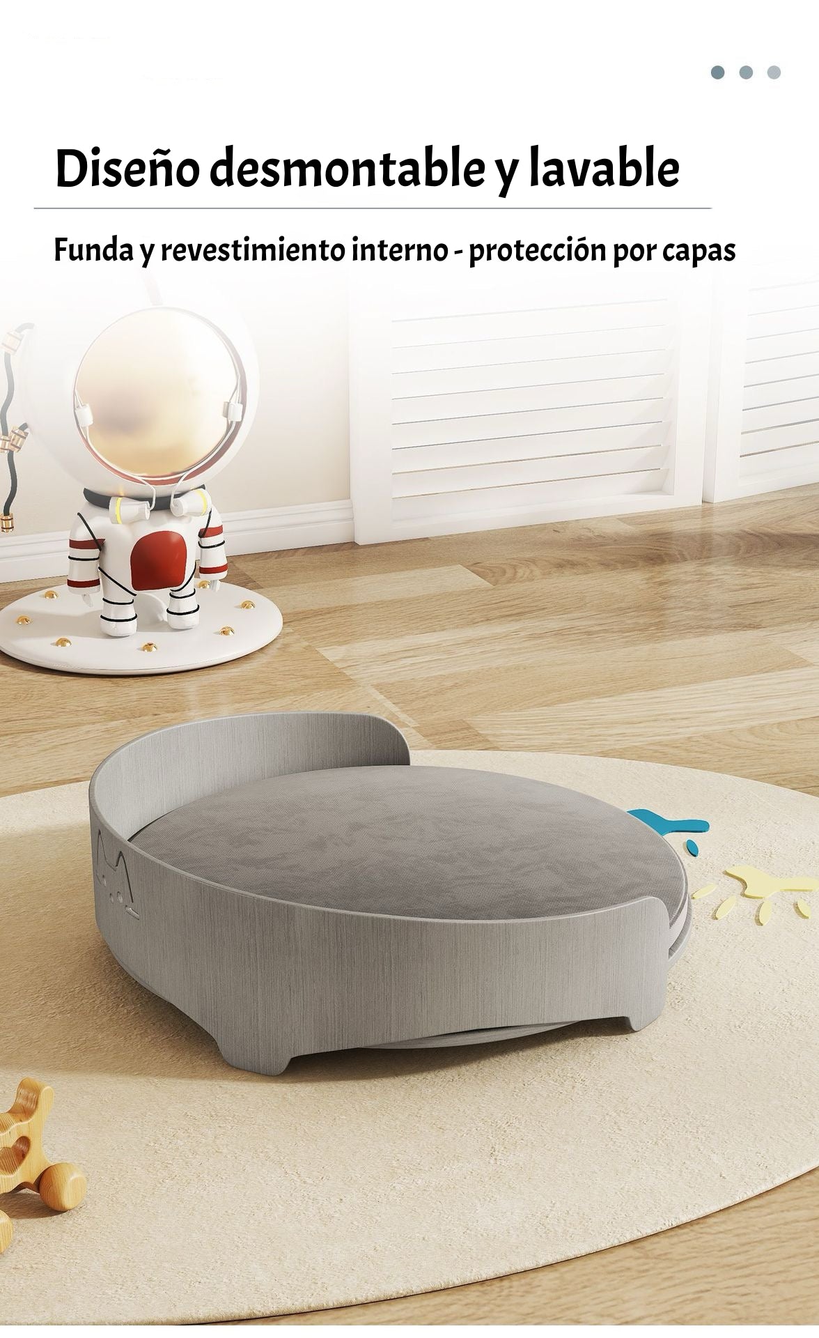 Cama Para Mascotas Madera Colchón 53x53cm Aveo By LuBabycas