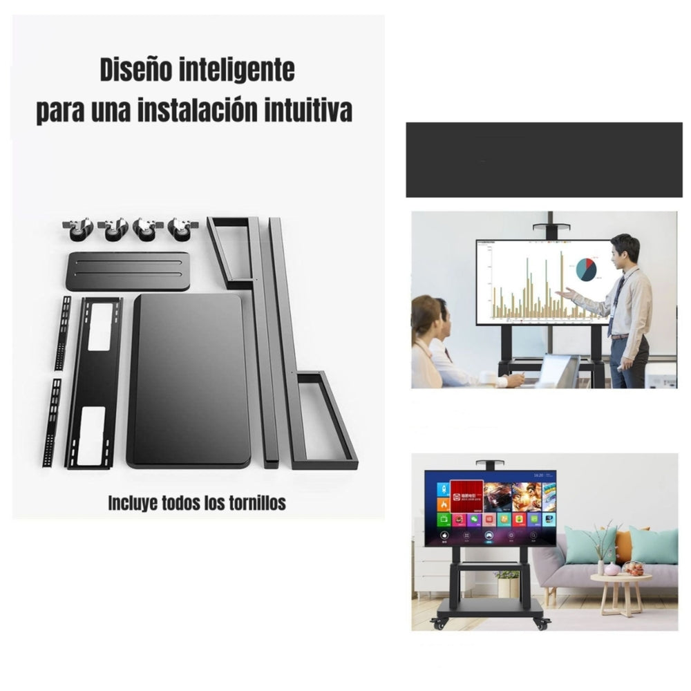 Soporte TV Rack Pedestal 32”-75” Con Ruedas Portatil