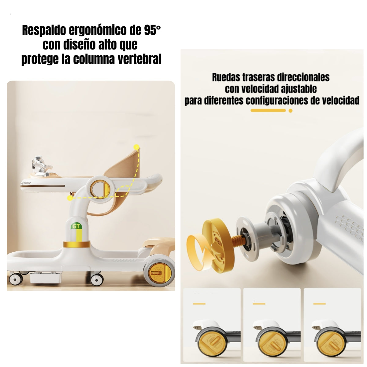 Andador Caminador Con Manilla Y Luces Mine LuBabycas