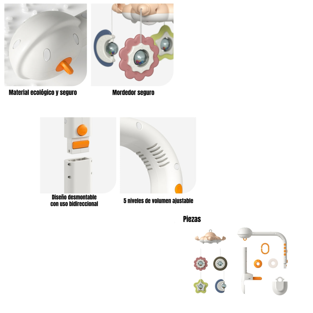 Móvil Proyector Luz Bluetooth Giratorio TM188 LuBabycas