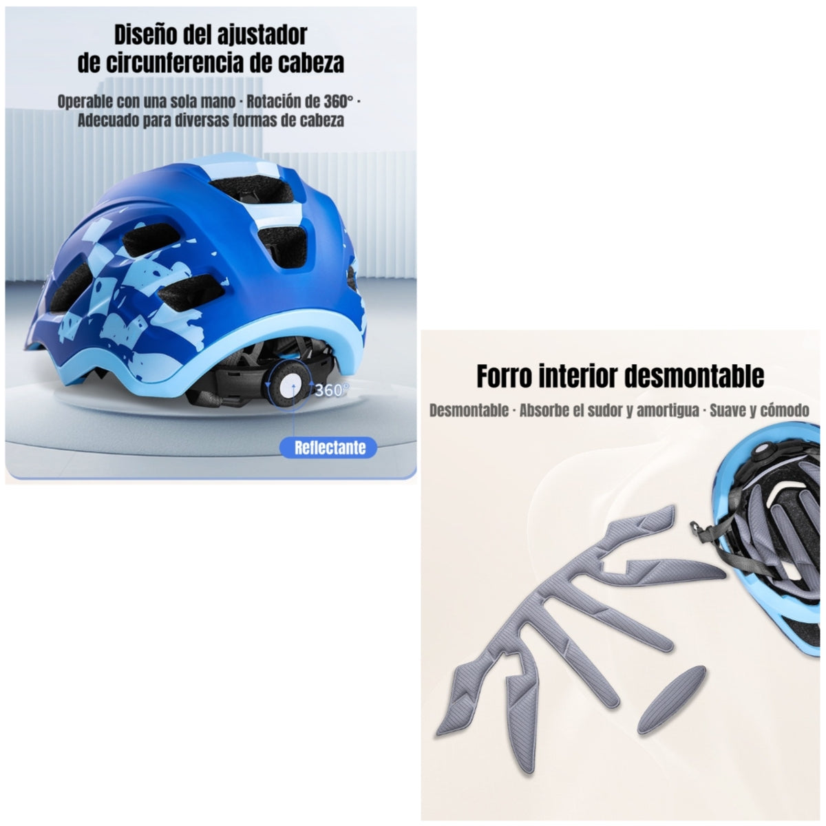 Casco Integral Infantil Niños 2 En 1 Ajustable GT LuBabycas