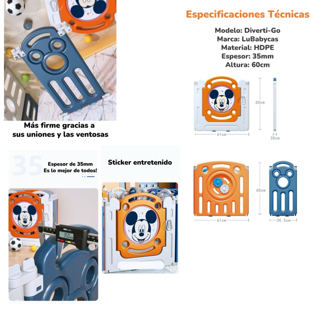 Corral Diverti-Go Con Alfombra y Pelotitas Lubabycas