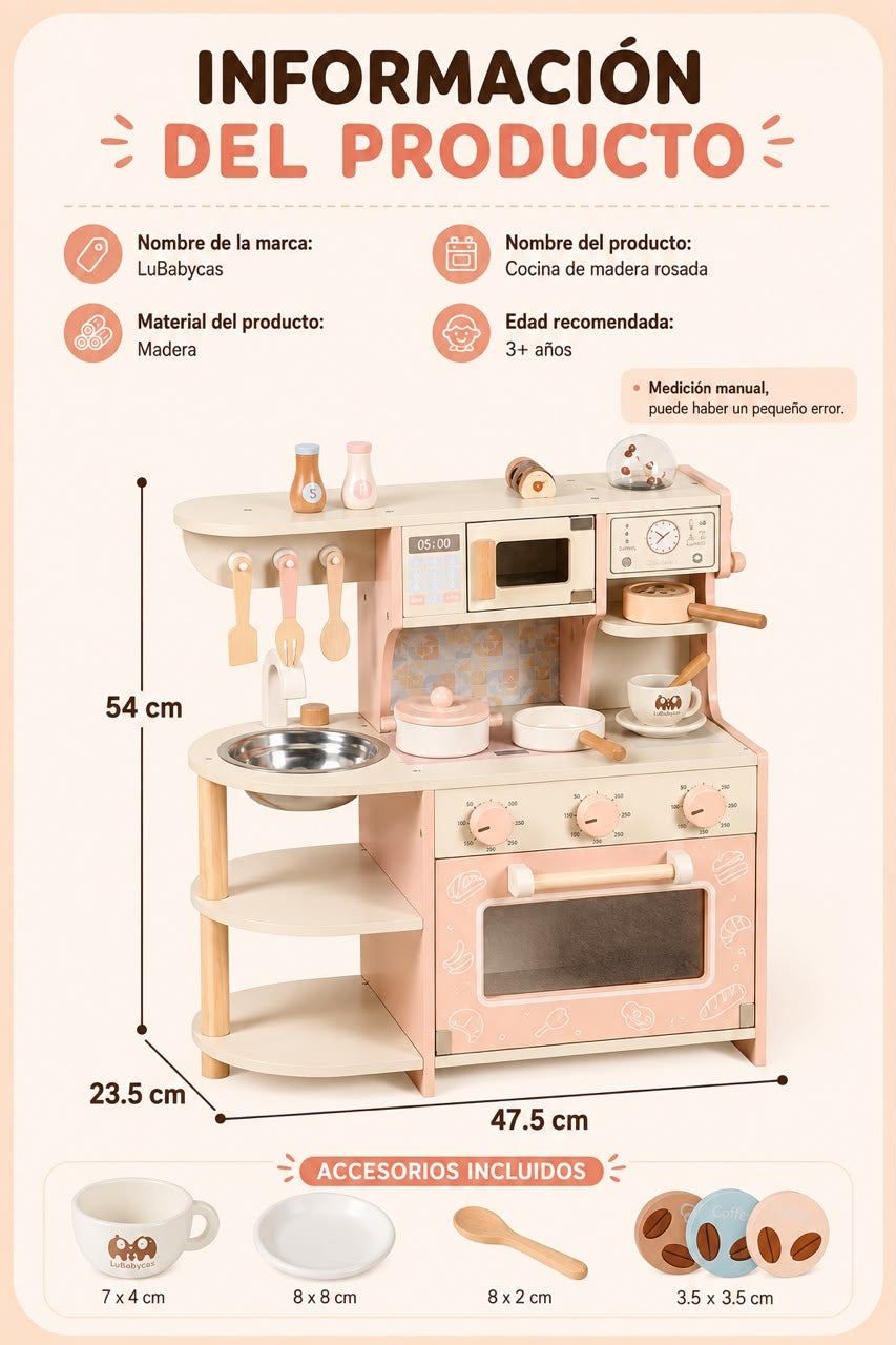 Cocina De Juguete Madera LuBabycas Niños Master