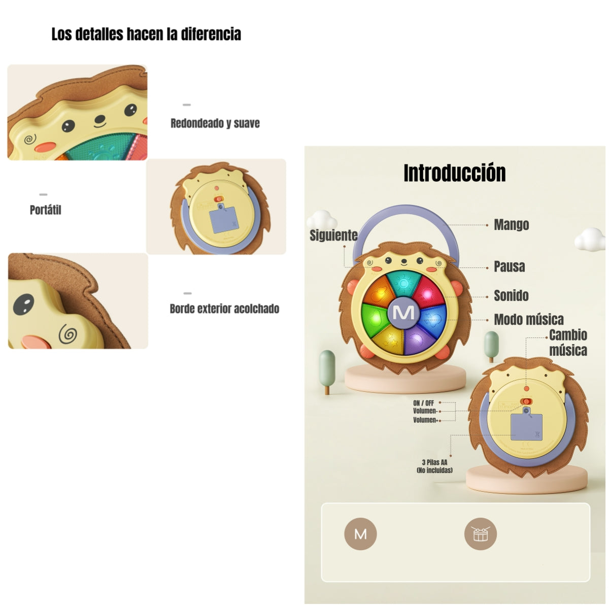 Juguete Sensorial Musical Con Luces 0-6 Años TM139 LuBabycas