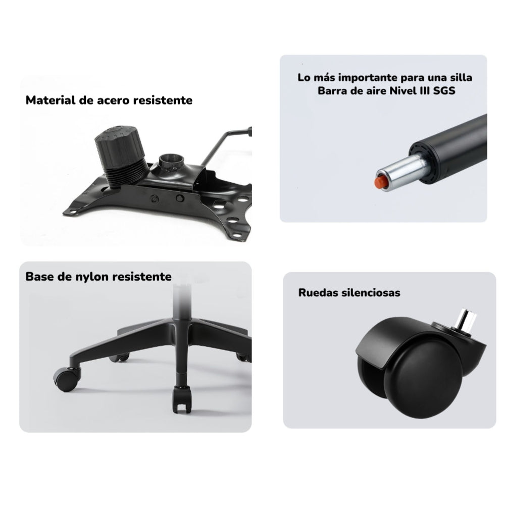 Silla De Escritorio Gris Con Apoya Cabeza W901 By LuBabycas