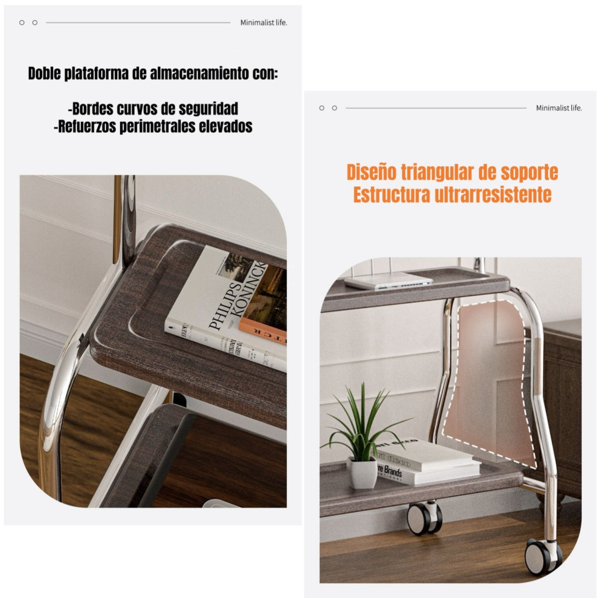 Soporte TV Rack Pedestal 40”-75” Ruedas Doble Almacenamiento