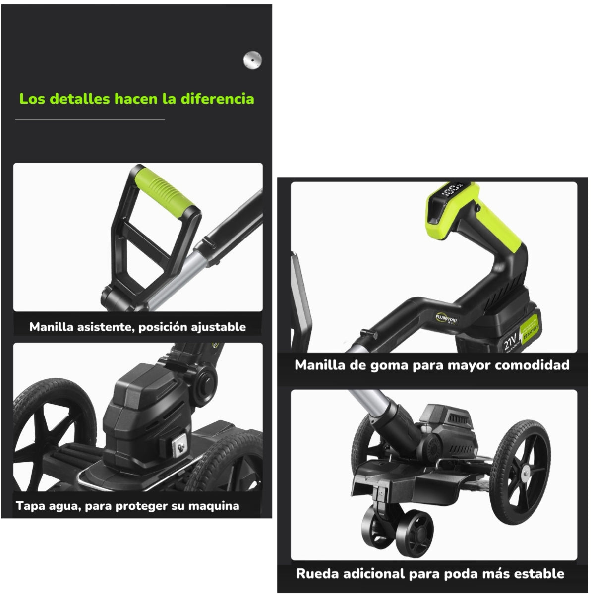 Orilladora De Pasto Eléctrica 2 Baterías Más Accesorios A01