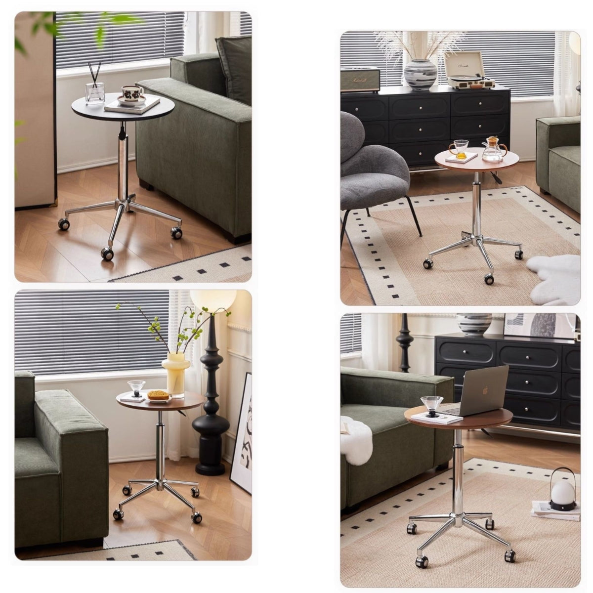 Mesa Lateral Auxiliar Centro Regulable 63-85cm Side Café