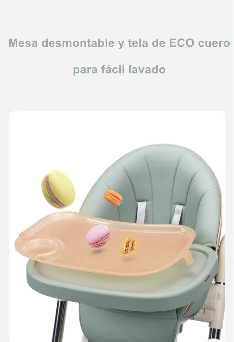 Silla De Comer Reclinable Y Plegable Crema Lubabycas