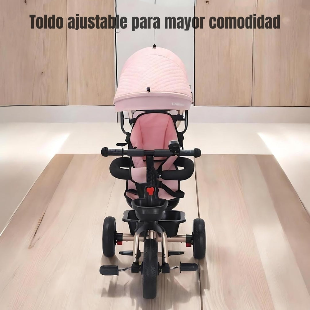 Triciclo 3 En 1 Con Apoya Pies 360°LuBabycas Negro