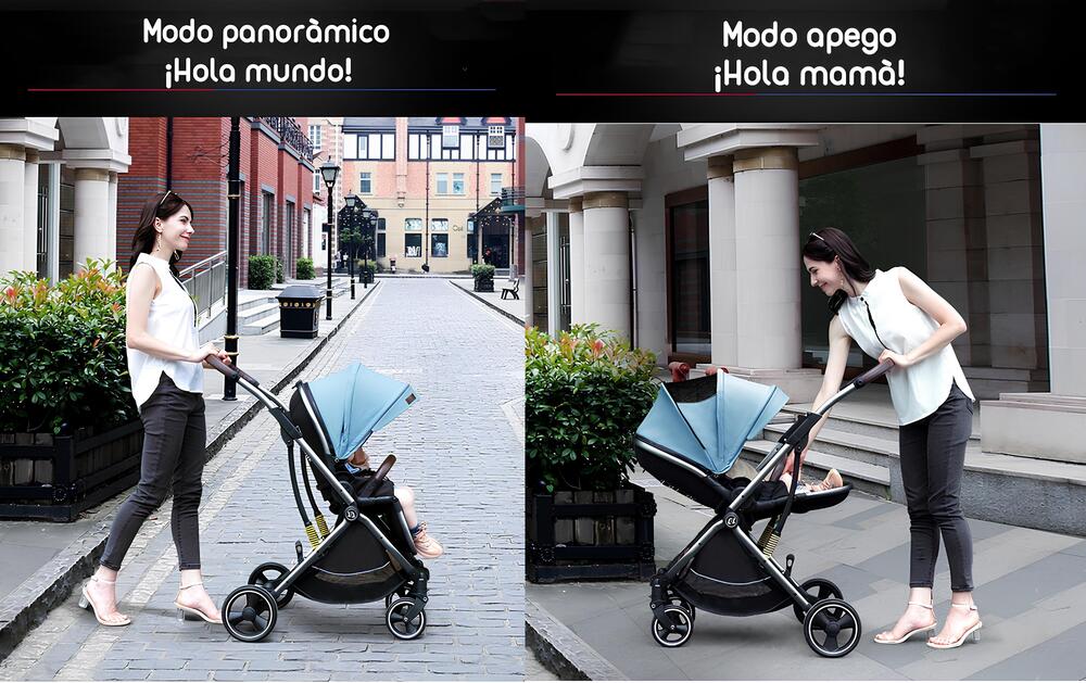 Coche De Paseo Modo Apego Y Panorámico Gris Lubabycas