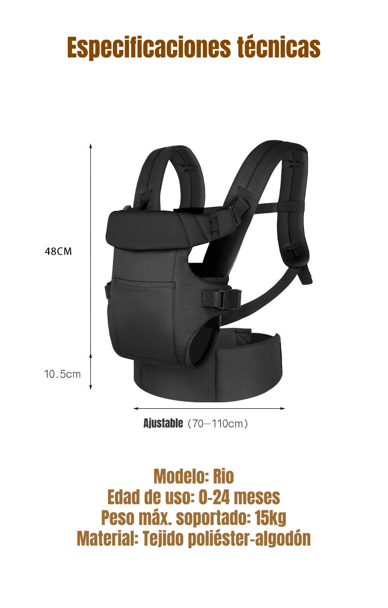 Portabebé Ergonómico Multifuncional Café Rio By Lubabycas