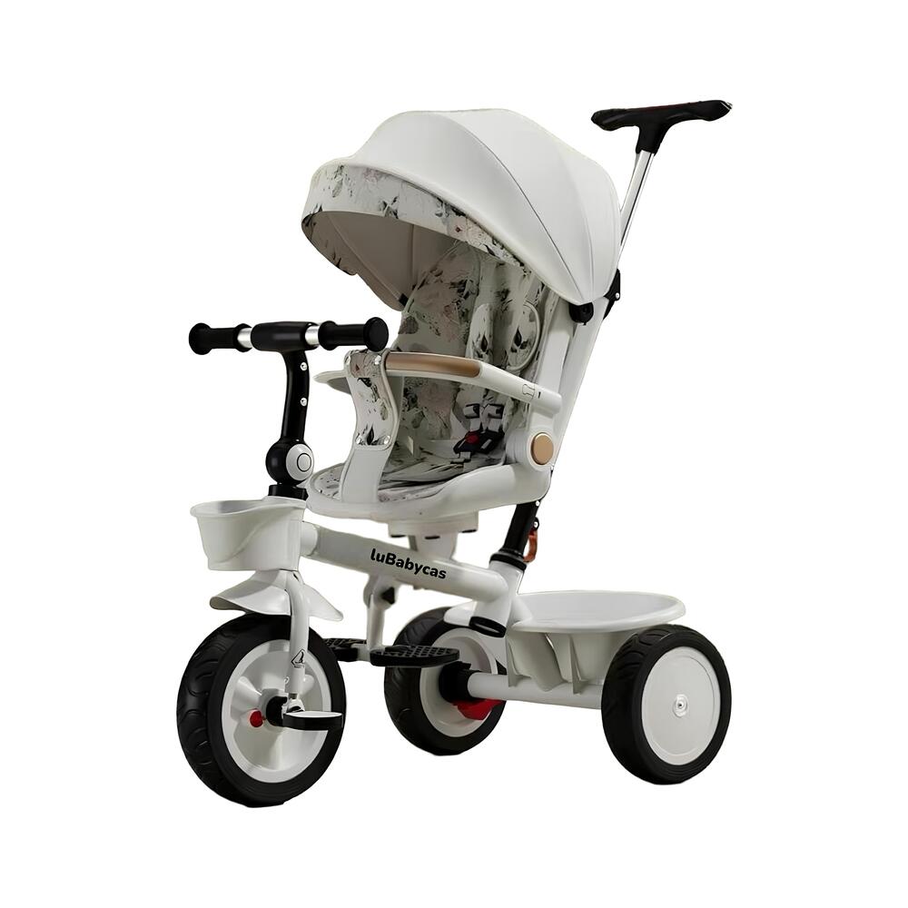 Triciclo LuBabycas 360° Multiposiciones con Mesita Blanco