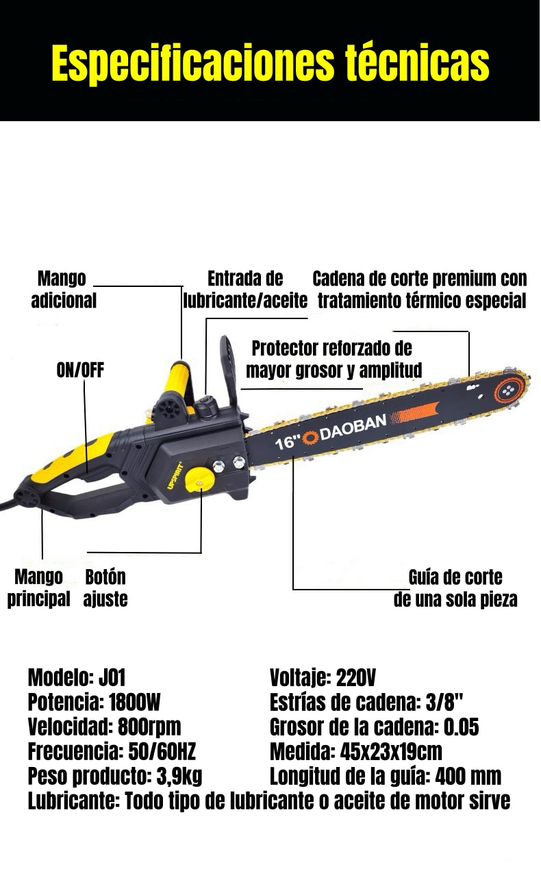 Motosierra Eléctrica 16" 1800W 800RPM J01