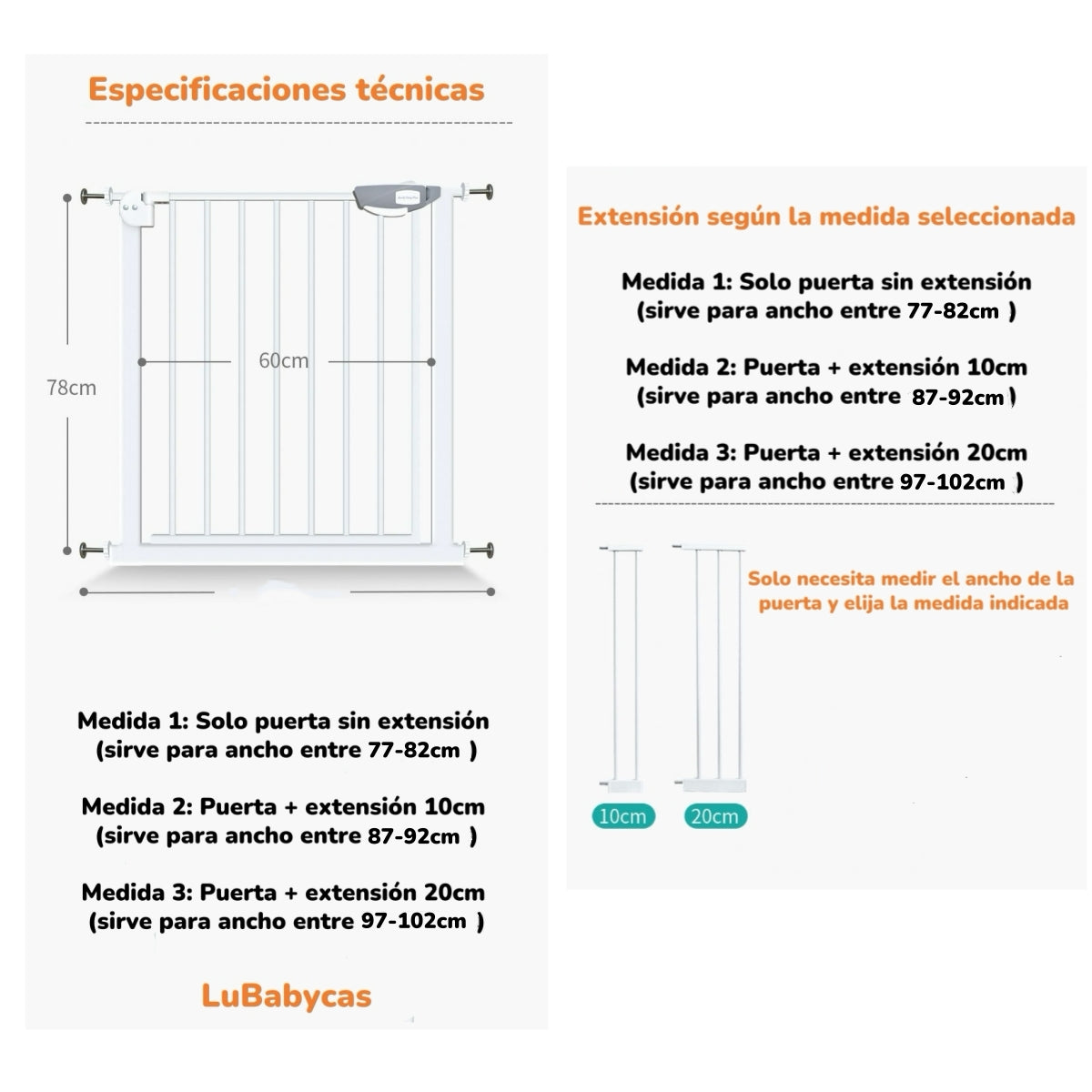 Puerta Seguridad Reja Para Bebé LuBabycas