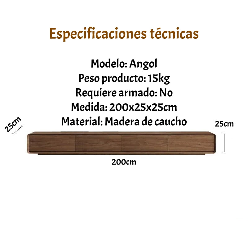 Mueble De TV Rack Madera Viene Armado 200cm Angol