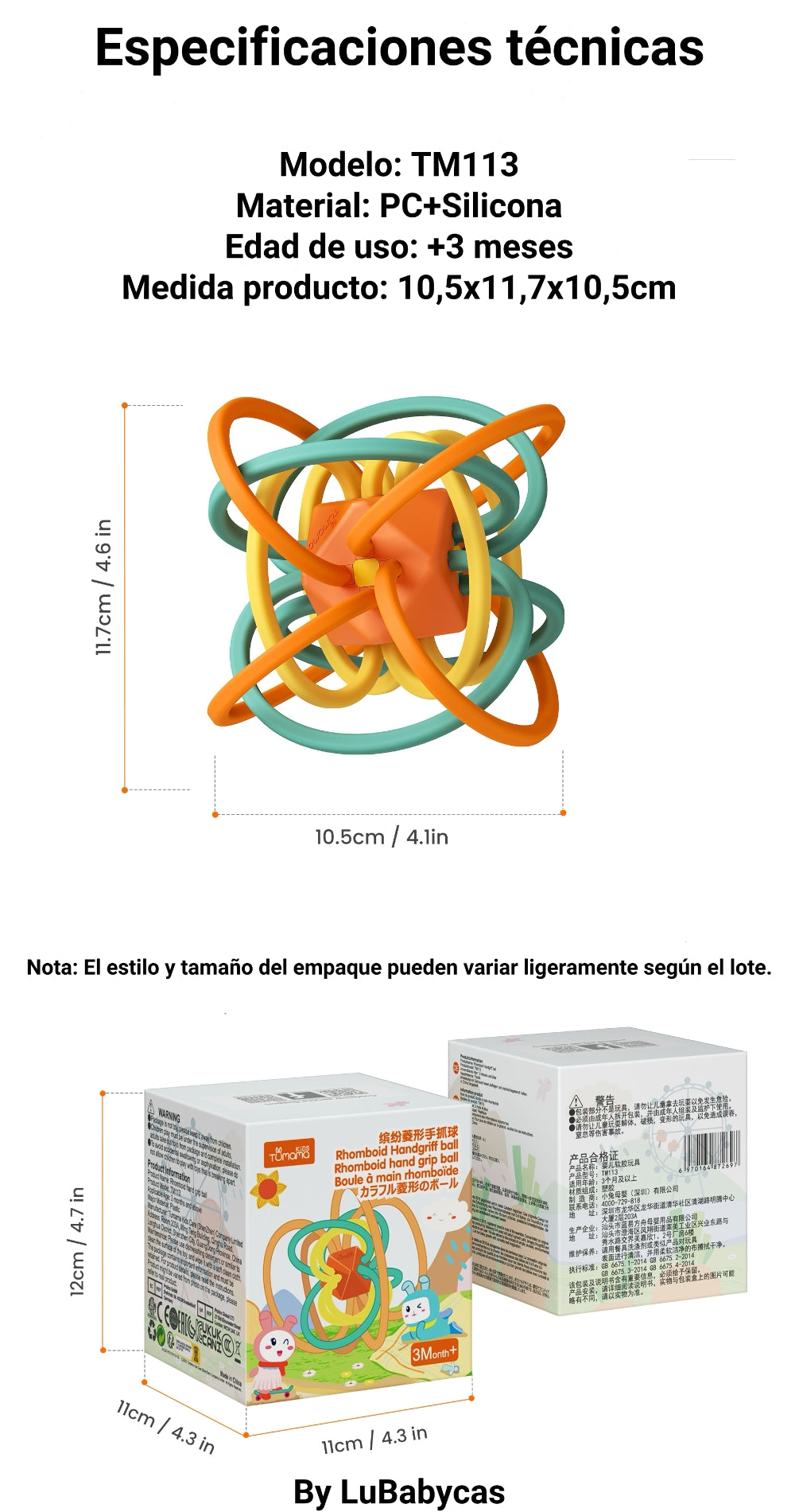 Juguete Estimulación Mordedor Sensorial TM113 LuBabycas