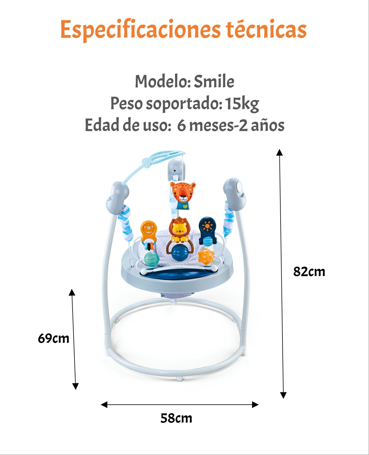 Saltarín Bebé Centro De Actividad Musical Smile LuBabycas