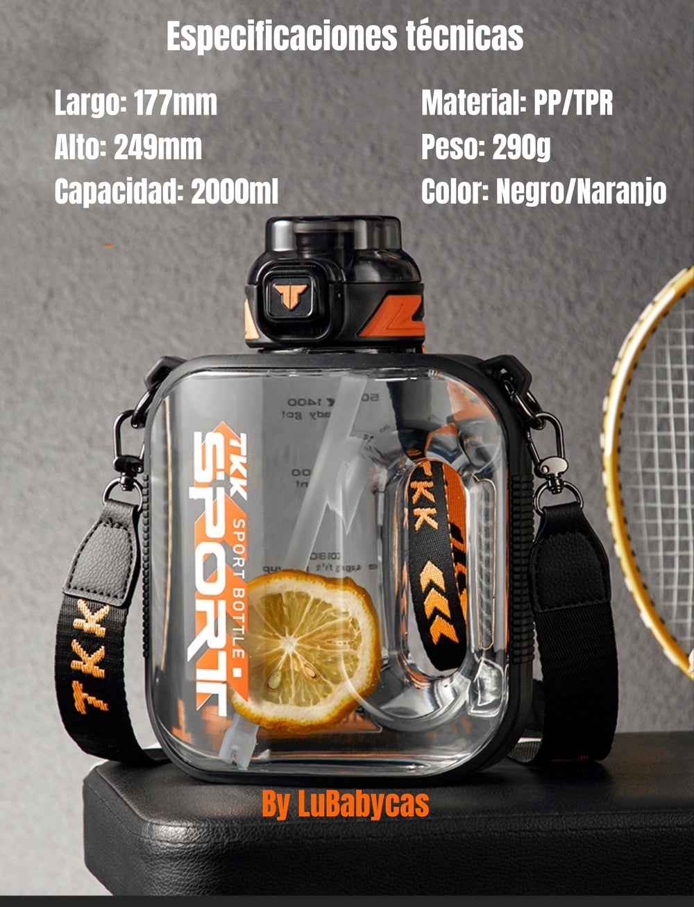 Botella de Agua Multifuncional Con Accesorios TKK LuBabycas