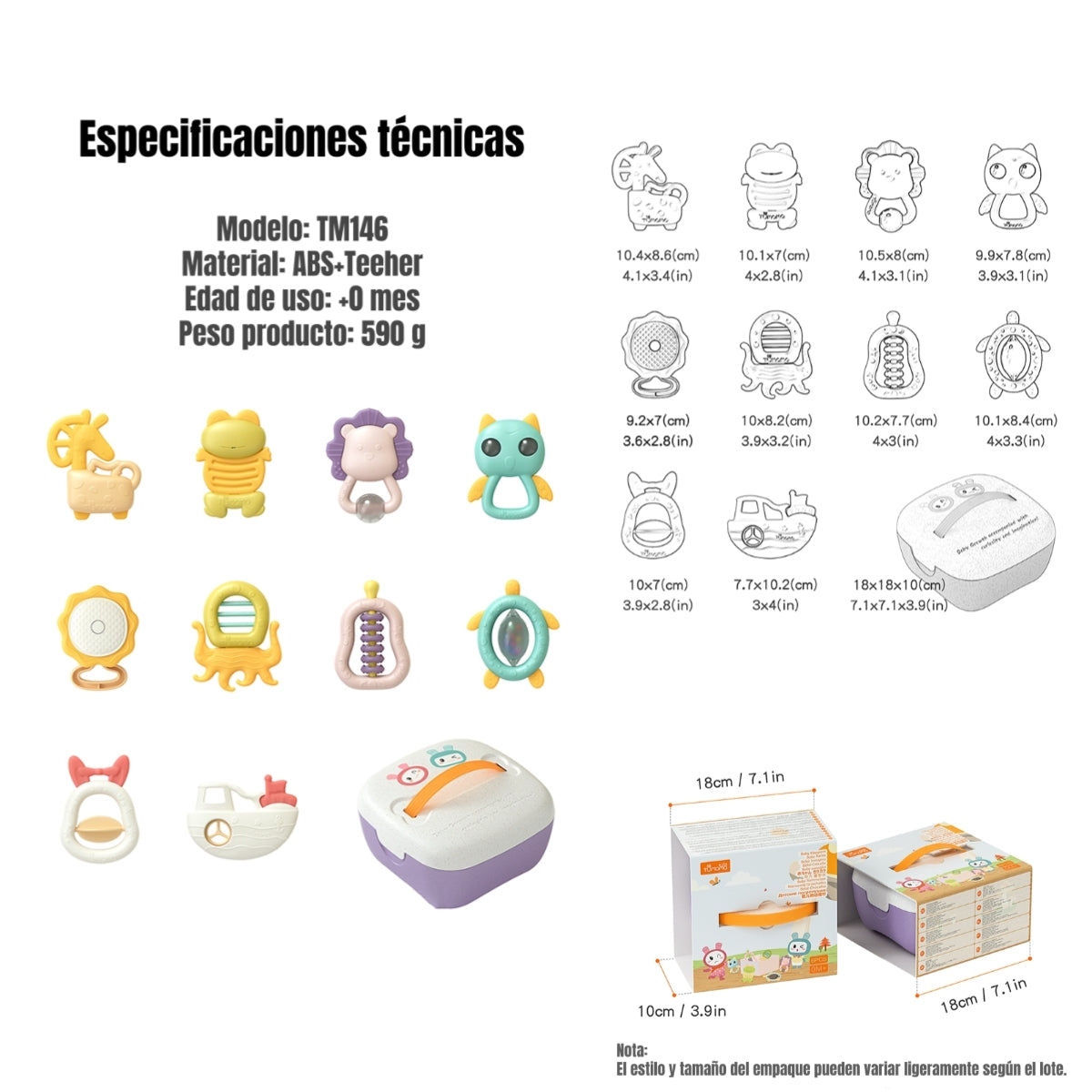 Mordedores Juguetes Sensoriales Educativos TM146 LuBabycas