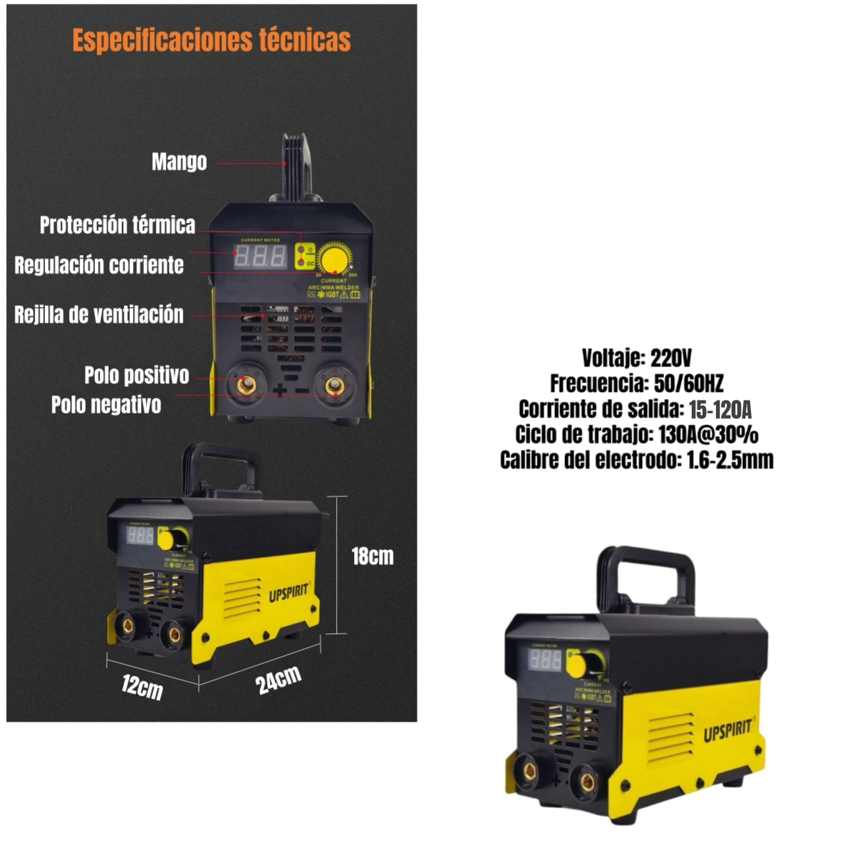 Soldadora Inverter 120A 220V Con Accesorios H01