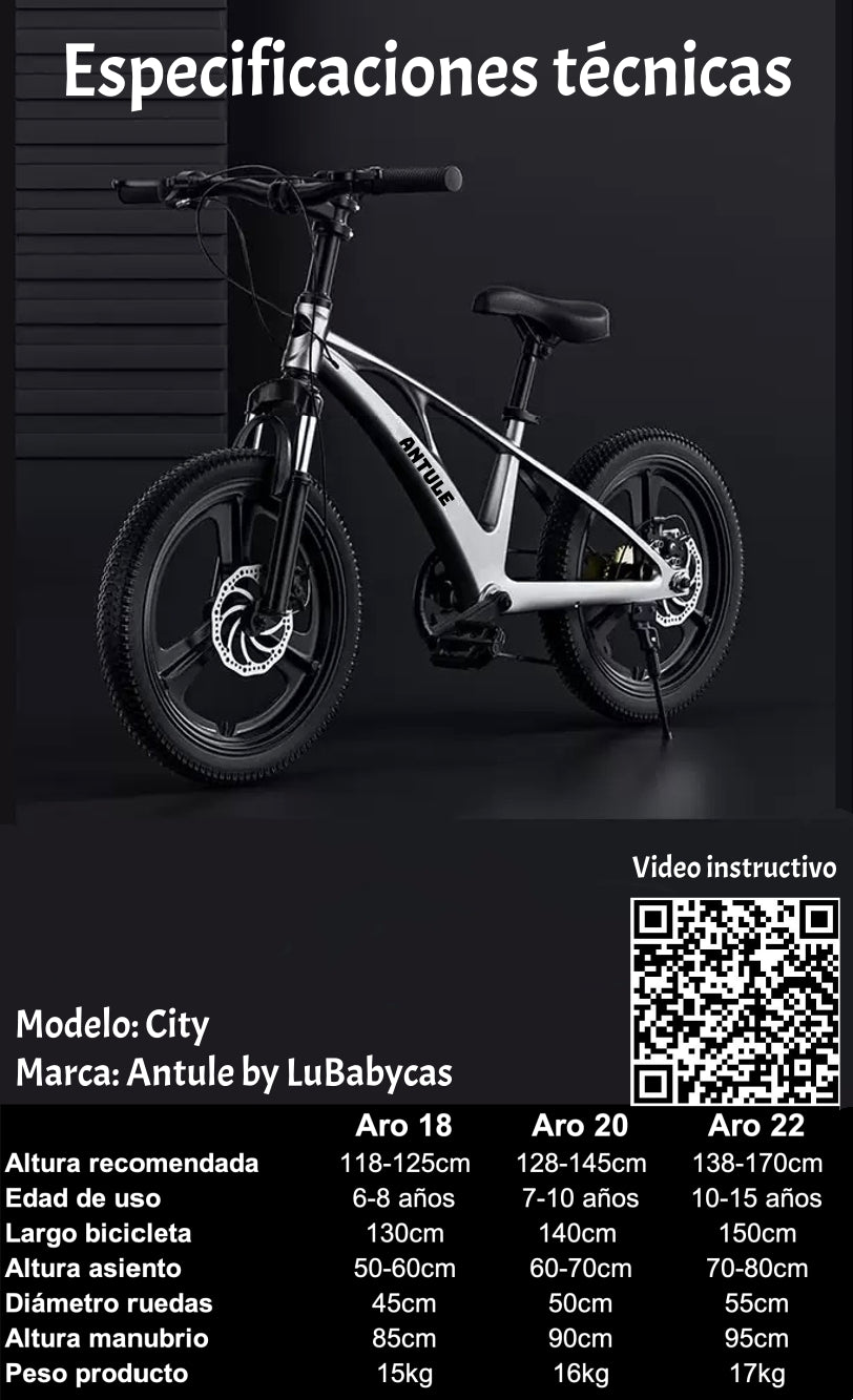 Bicicleta Infantil City Aro 18 / 20 / 22 LuBabycas