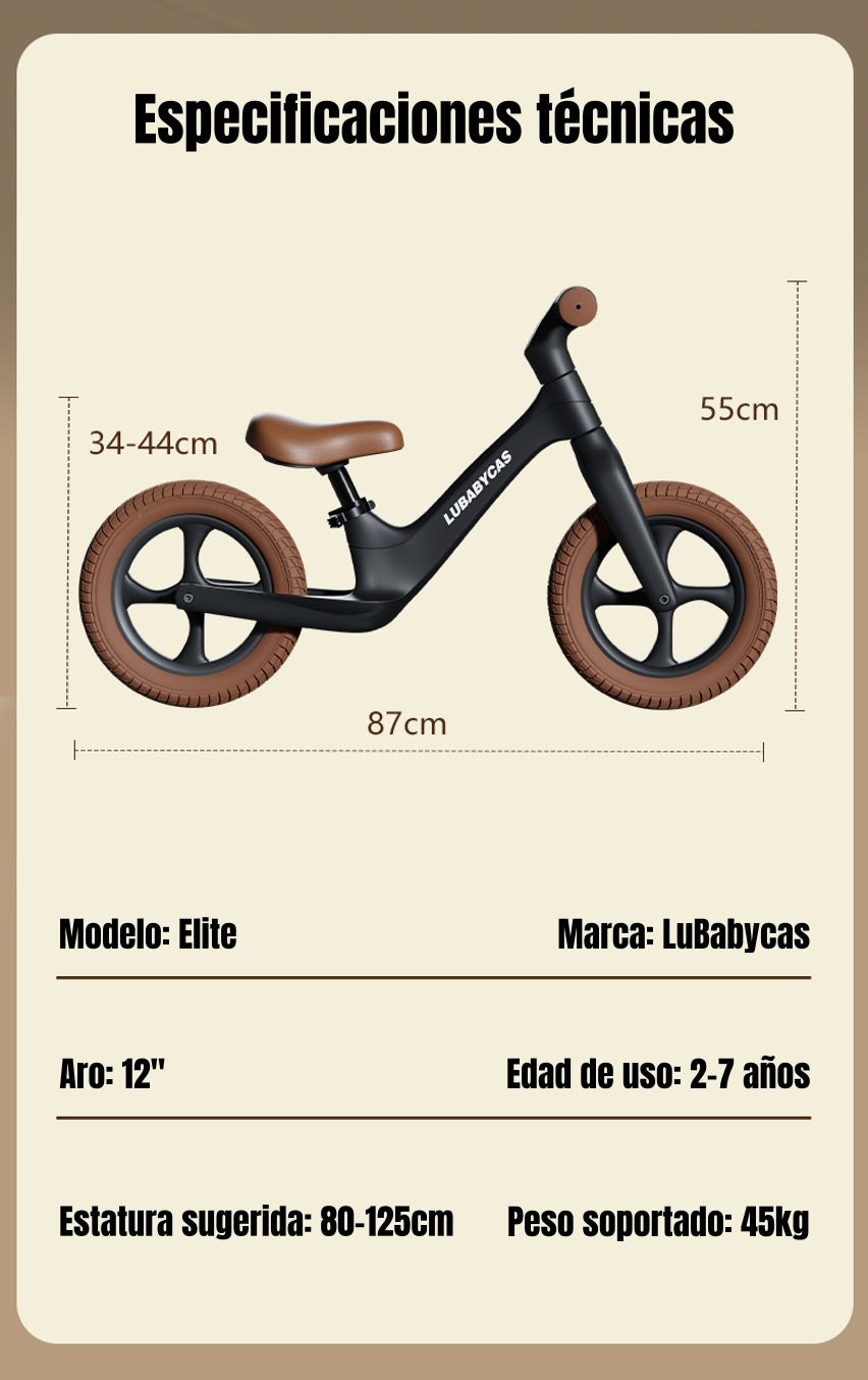 Bicicleta De Equilibrio 2-7 Años Aro 12 Elite LuBabycas