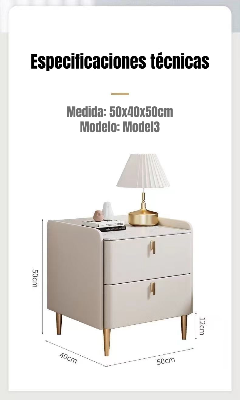 Velador Con Cubierta Pétrea Cuero Sintético Model 3