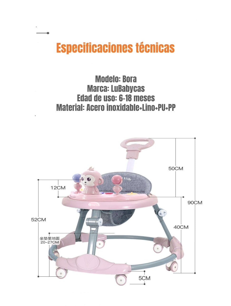 Andador Caminador Plegable Apoya Pies Bora LuBabycas
