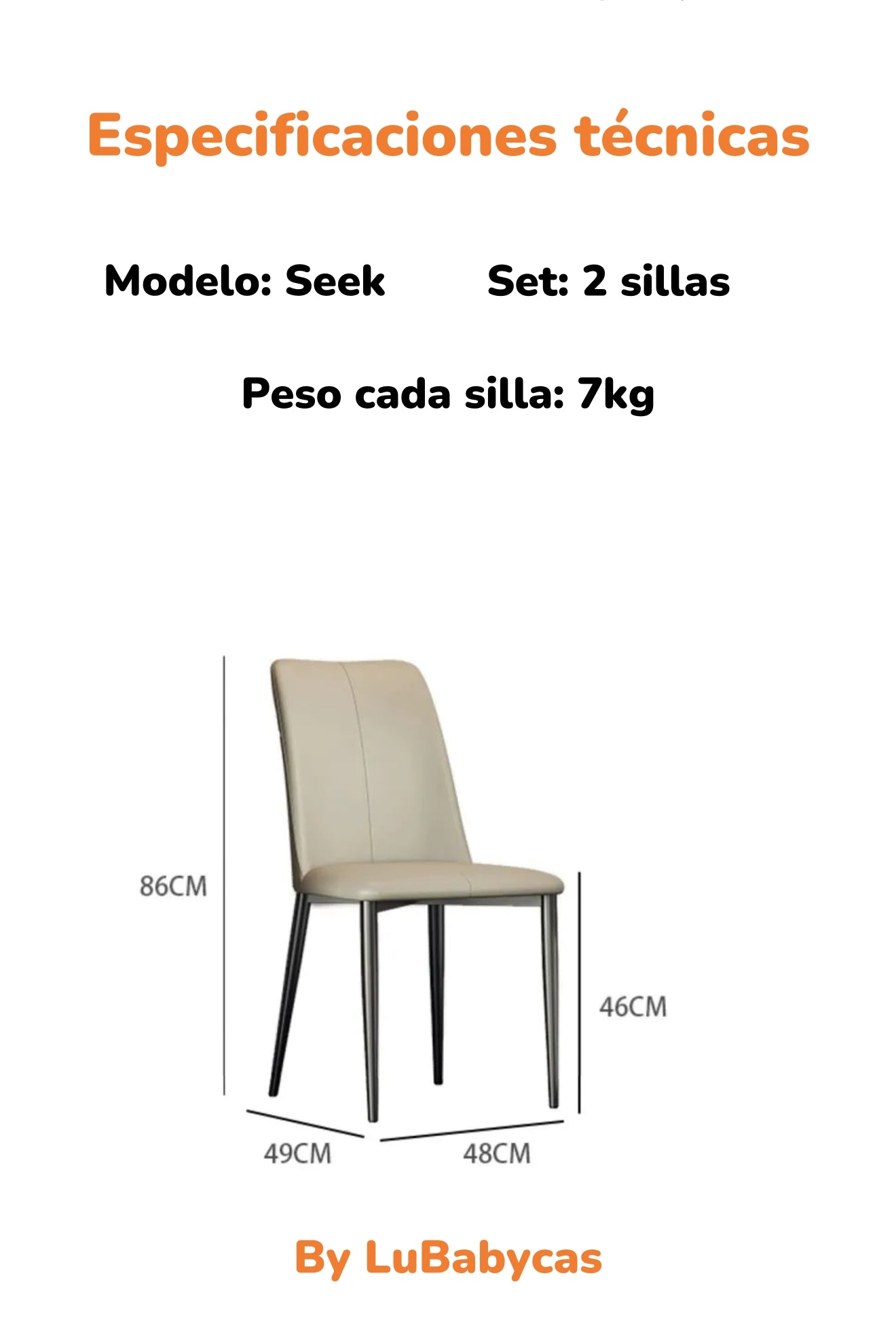 Pack 2 Sillas De Comedor Gris Seek By LuBabycas
