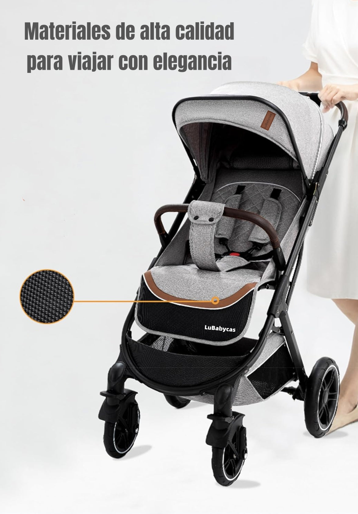 Coche de Paseo Con Cubre Pies LuBabycas Negro
