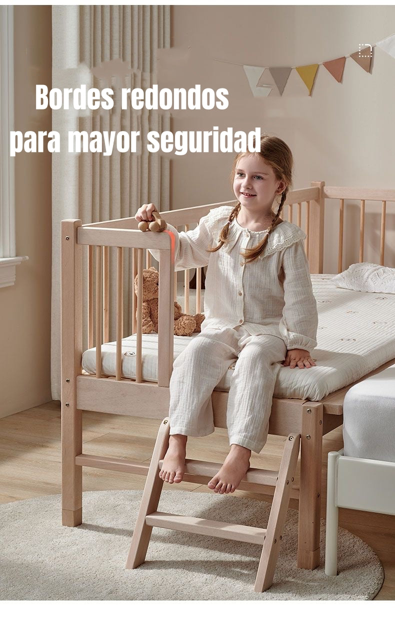 Cama Cuna Colecho Madera 150*70*86cm Con Colchón LuBabycas