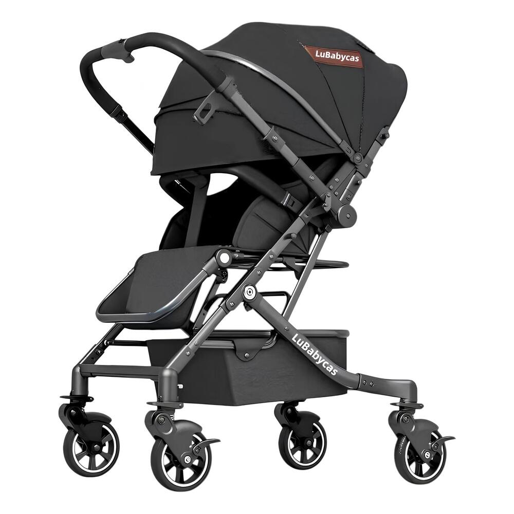 Coche De Paseo Reversible 4 Ruedas 360°Space Negro LuBabycas