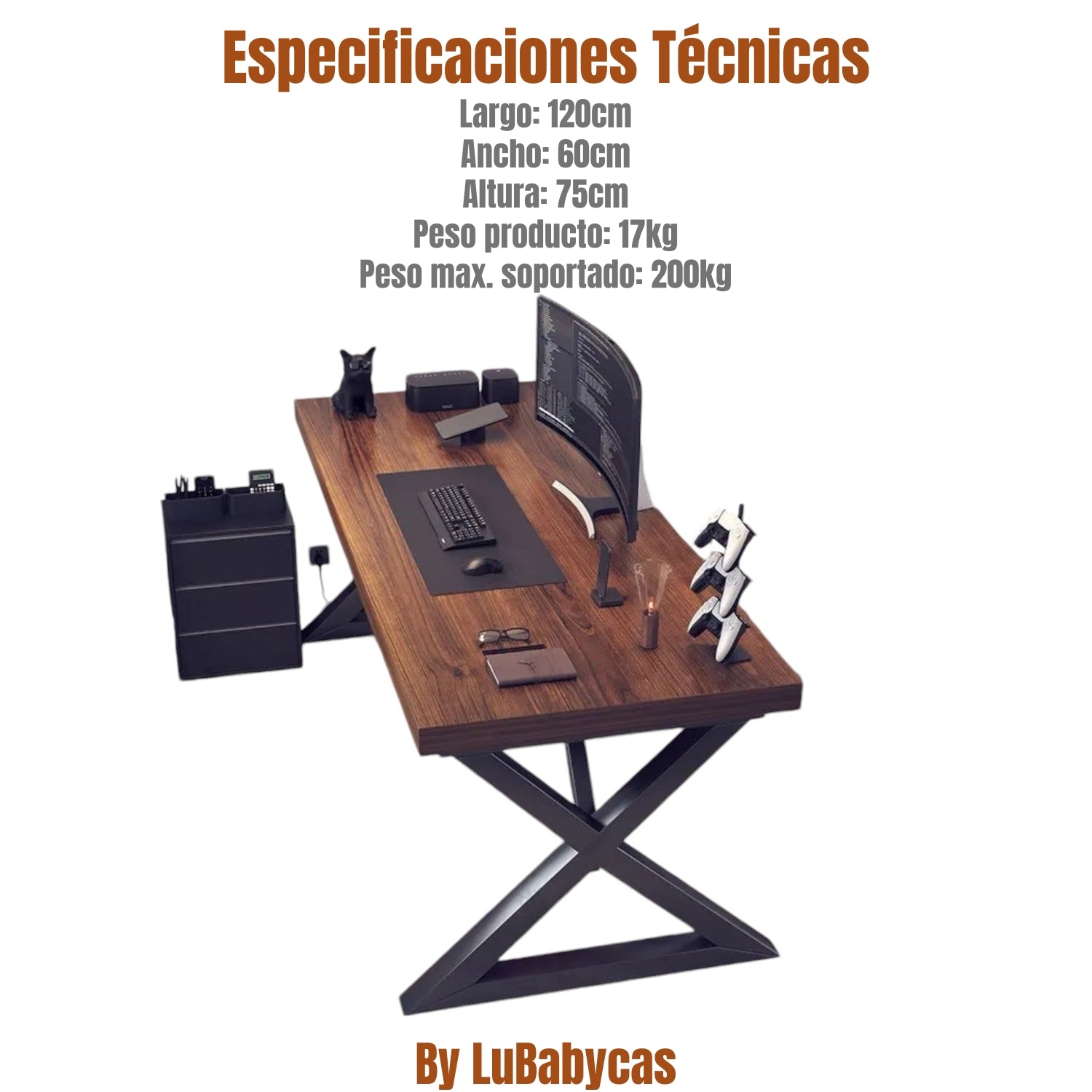 Escritorio Mesa Comedor Gamer Rain 140*60*75cm LuBabycas