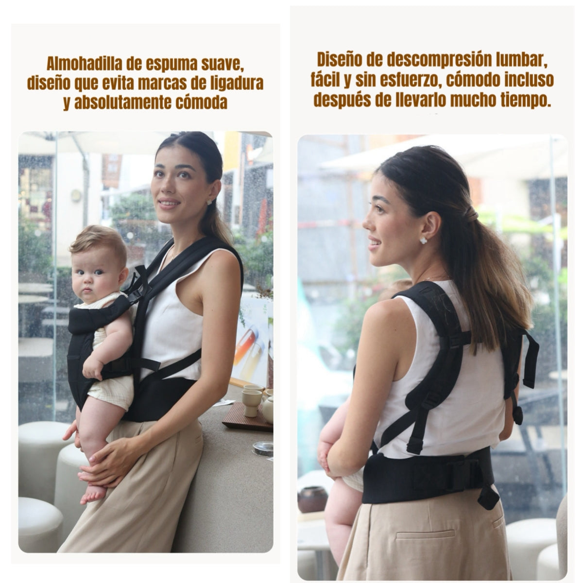 Portabebé Ergonómico Multifuncional Café Rio By Lubabycas