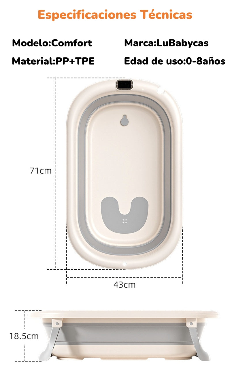 Bañera Con Respaldo De Ducha Comfort Gris LuBabycas
