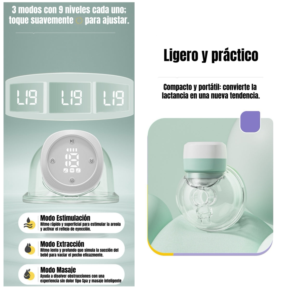Extractor De Leche Eléctrico Manos Libre W103 LuBabycas