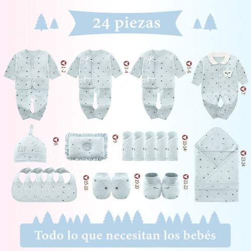 Pack Ajuar Bebé Ropa Algodón 24 Piezas Amarillo Lubabycas