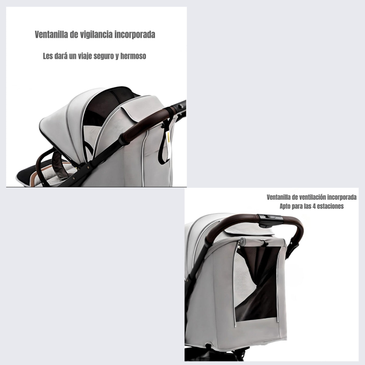 Coche de Paseo Con Cubre Pies LuBabycas Gris