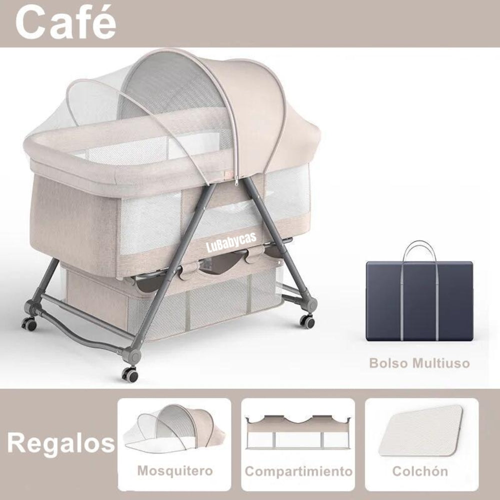 Cuna Bebé Con Accesorios Café By Lubabycas