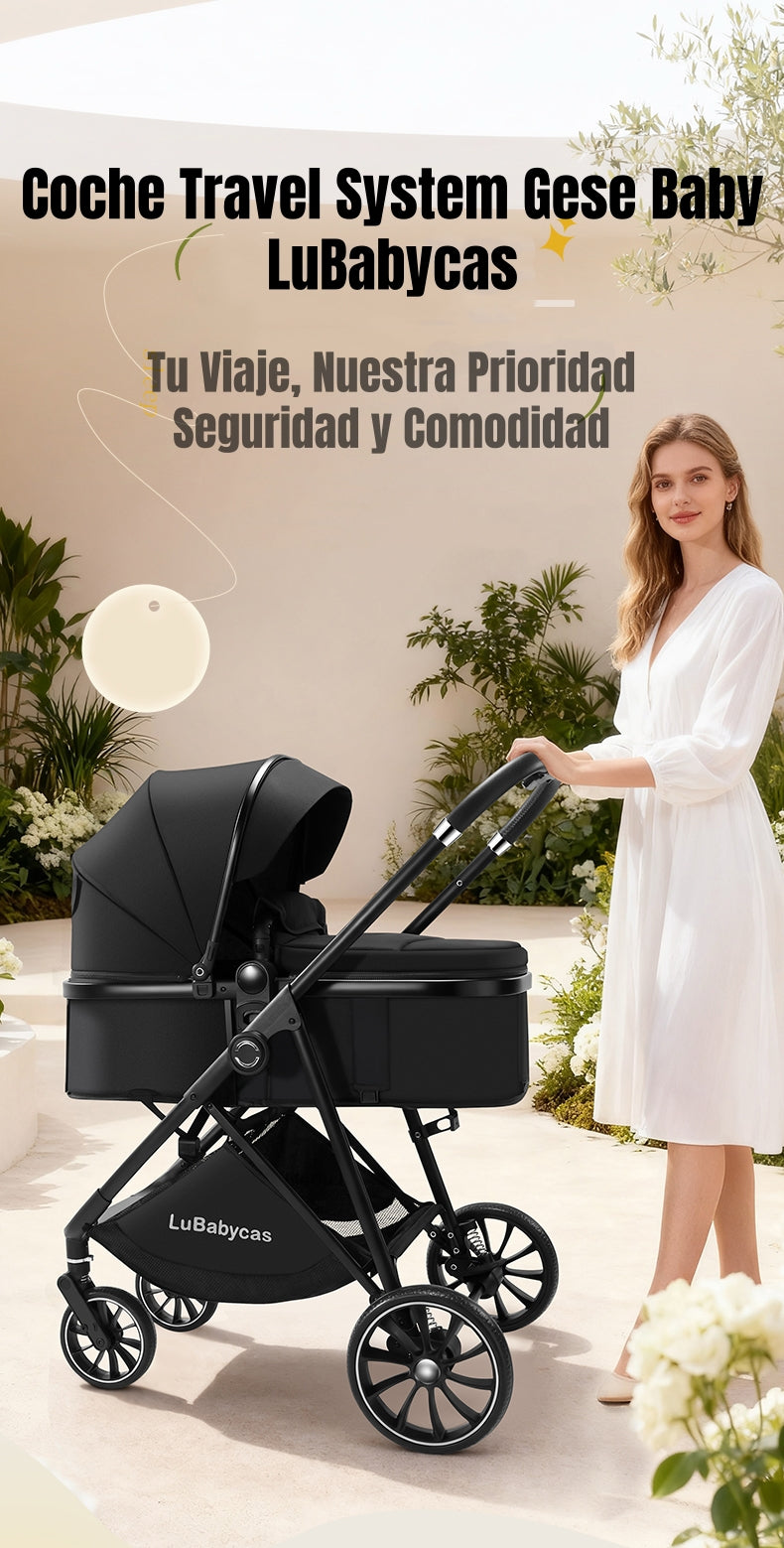 Coche Travel System Toldo 360°Gese Baby Negro LuBabycas