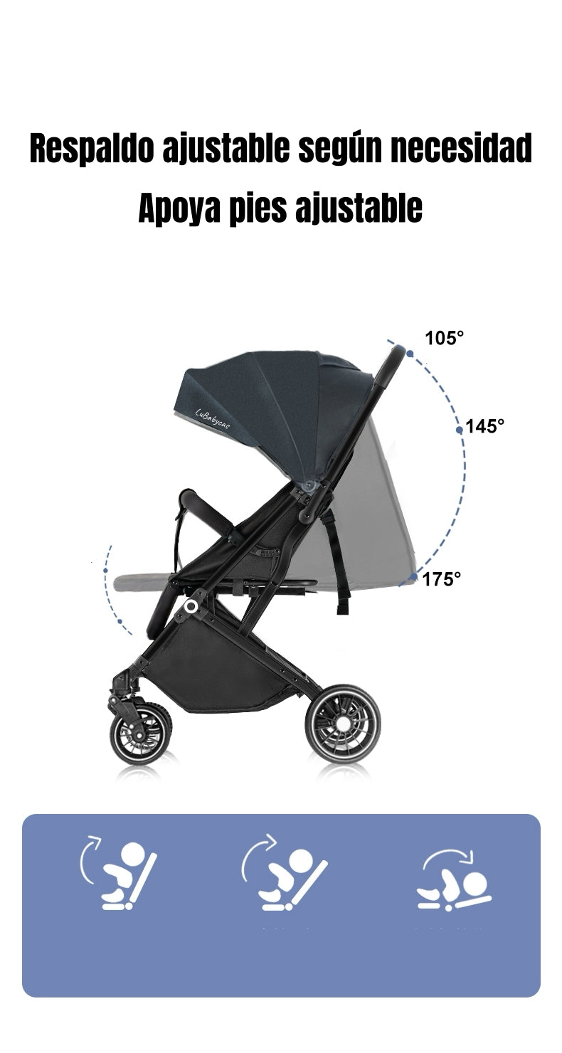 Coche De Paseo Maleta Compacto 0-3 Años Tour Rosa LuBabycas