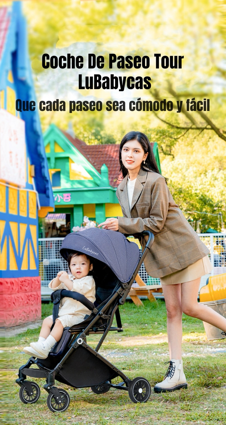 Coche De Paseo Maleta Compacto 0-3 Años Tour Negro LuBabycas