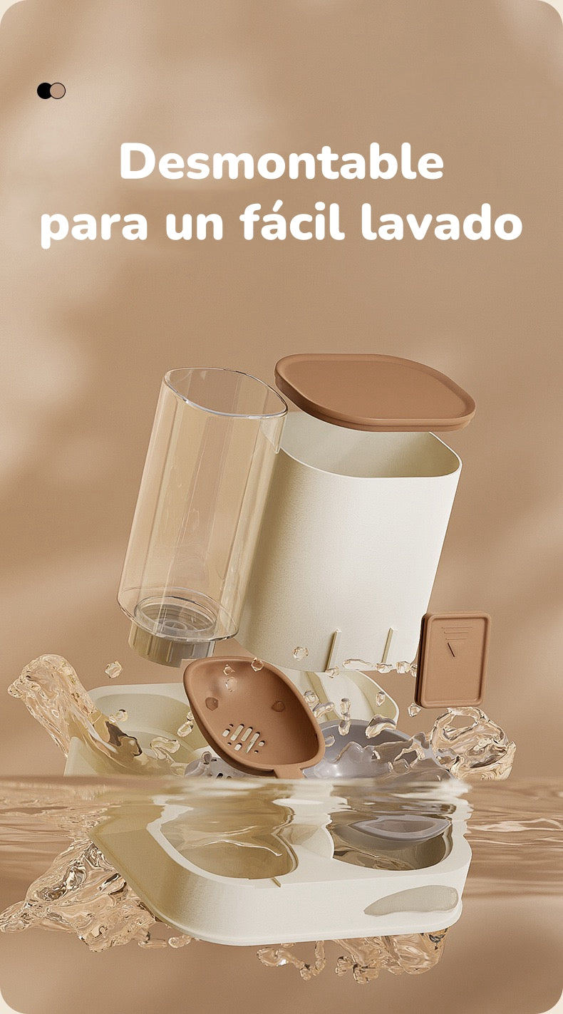 Dispensador Automático Agua Y Alimento 2 En 1 By LuBabycas